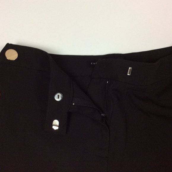 NWOT Wide Leg Trousers English Factory High Rise Snapside Black Modern Career S - Picture 7 of 13